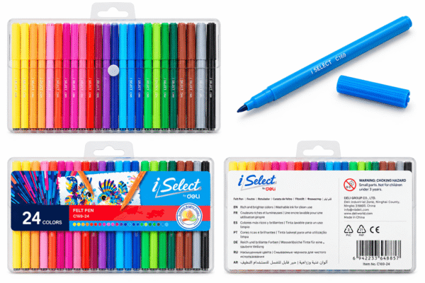 Deli 24 colors felt pens