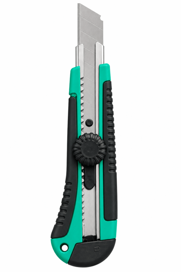 HUAXI Tools 18mm Utility Knife with snap-off steel blade and ergonomic grip HUAXI Tools 18mm Utility Knife with snap-off steel blade and ergonomic grip