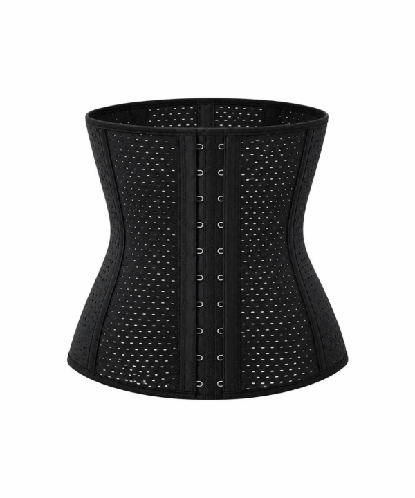 SIBOTE ST-1130 breathable 3-hook waist training girdle in black SIBOTE ST-1130 breathable 3-hook waist training girdle in black