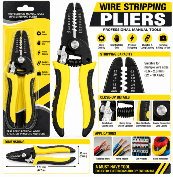 Wire Stripping Pliers – Professional Manual Cable Stripper Tool