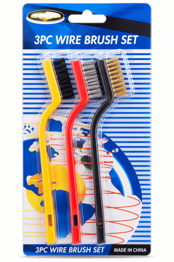 3PC Wire Brush Set for rust and metal cleaning
