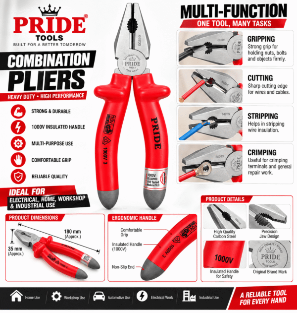 4e92660c-1eb1-43b4-8147-41ed6f2c9df7 1000V Insulated Combination Pliers