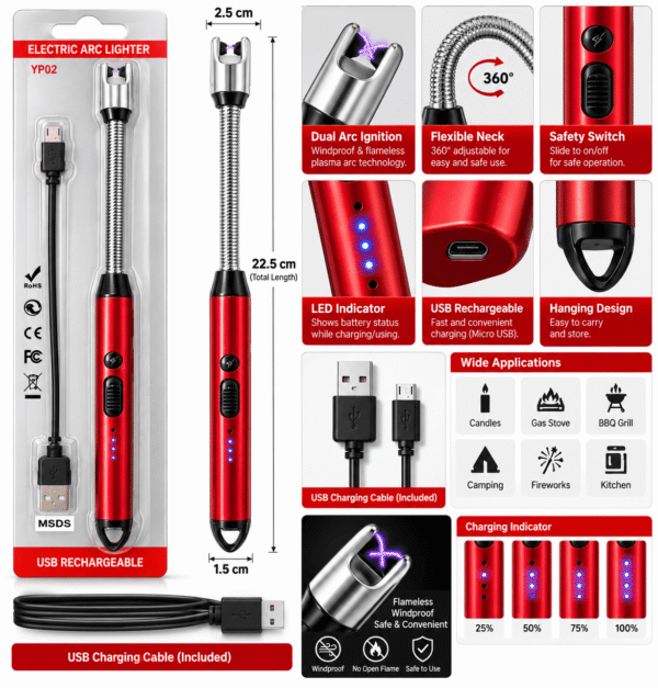 USB Rechargeable Electric Arc Lighter