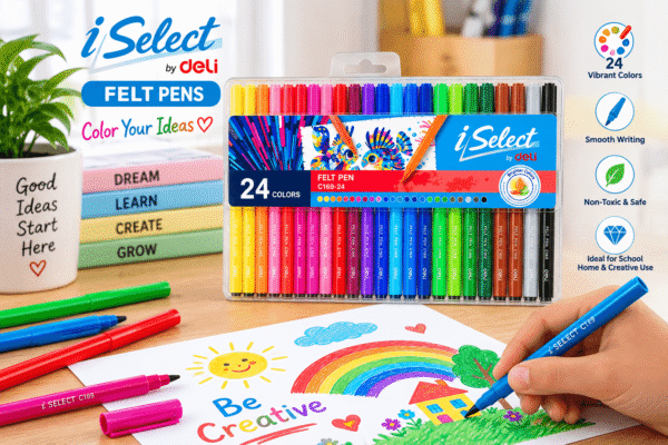 Deli 24 Colors Felt Pens