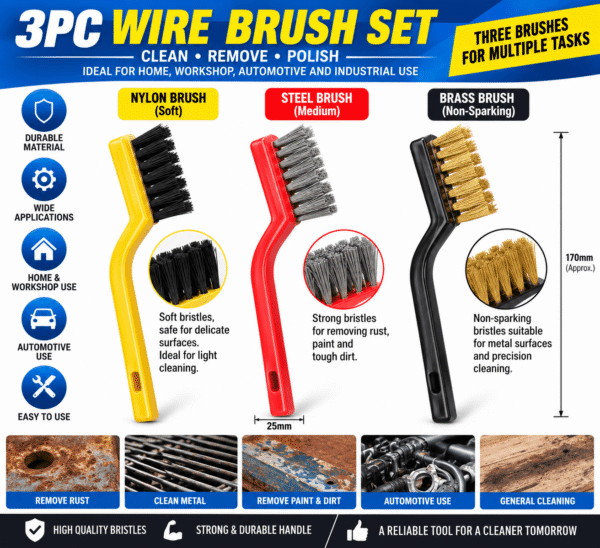 3PC Wire Brush Set